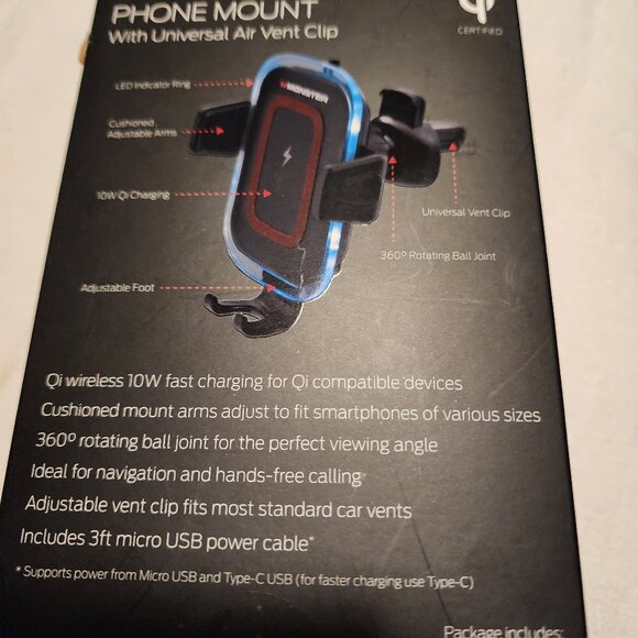 NEW MONSYER WIRELESS CHARGING PHONE MOUNT - Picture 2 of 4